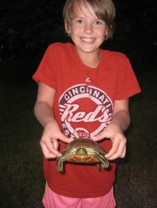 Ellie and a turtle