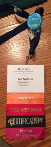 My name badge from OGS, my FIRST to use the post-nominals!